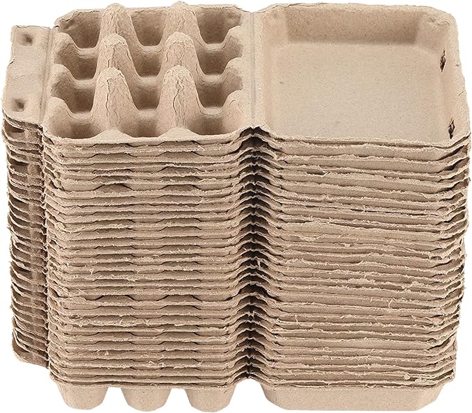 30 Pcs Quail Egg Cartons, Dozen Egg Box, 3x4 Blank Natural Color Pulp Paper Eggs Container, Egg Holder Reusable for 12 Count Quail Egg Carton Storage Strong Tray for Refrigerator