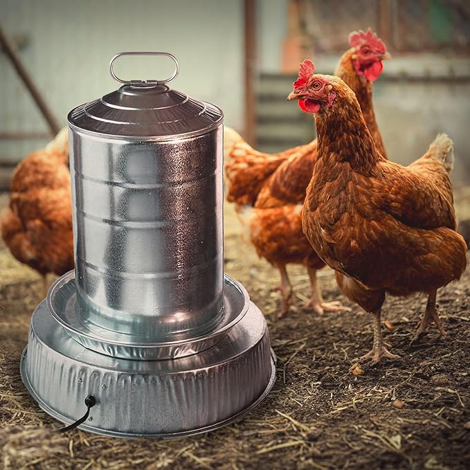 Farm Innovators 125 Watt Heated Base for Double Wall Metal Poultry Founts with 35 Degrees Fahrenheit Temperature and Below, 4 Pack, Metallic