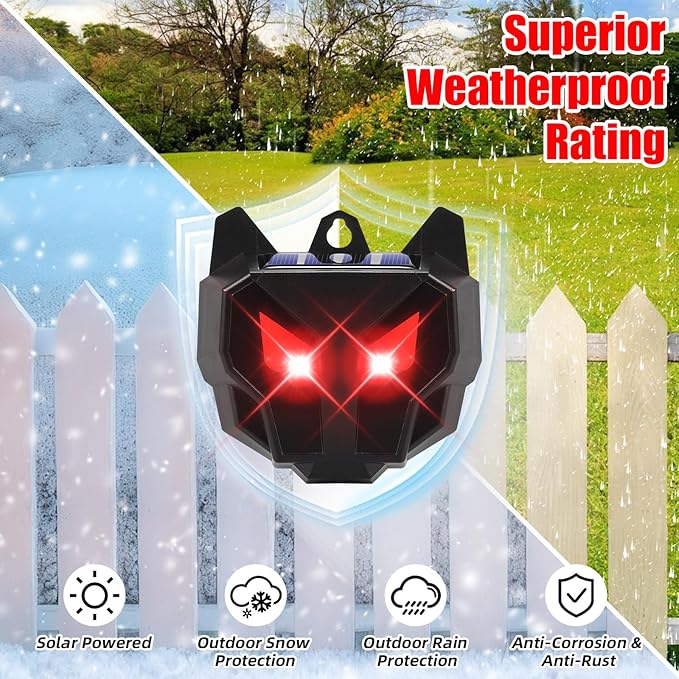 2026 Upgraded Solar Predator Eyes Animal Repellent, 8 Pack Red LED Night Deterrent for Deer, Coyote, Fox, Raccoon, Skunk, Waterproof Predator Light for Chicken Coop, Garden & Farm Protection
