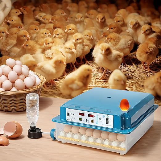 64 Egg Automatic Incubator with Auto Turn, Temperature & Humidity Control - Smart Egg Hatcher for Chicken, Duck, Goose, Quail & Bird Eggs 64 Eggs