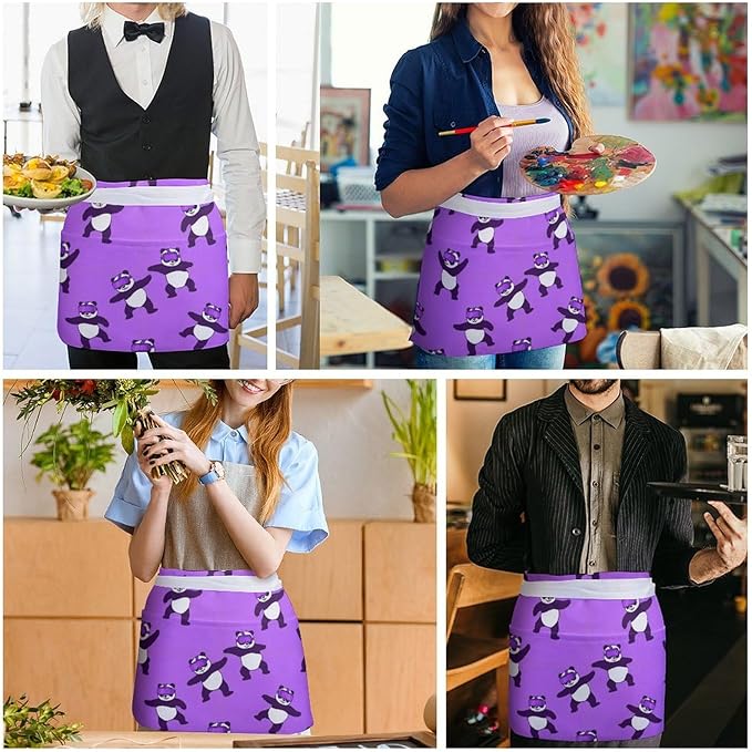 Unisex Half Waiter Waist Short Apron Waterproof Chef Works Waitress Aprons