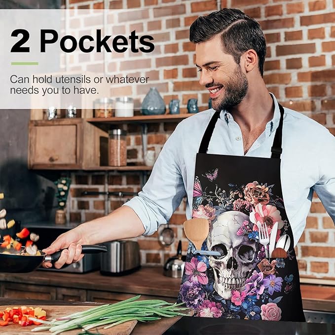Apron Adjustable Waterproof with Two Deep Pockets Wowen men for Summer BBQ Pool Parties & Resorts