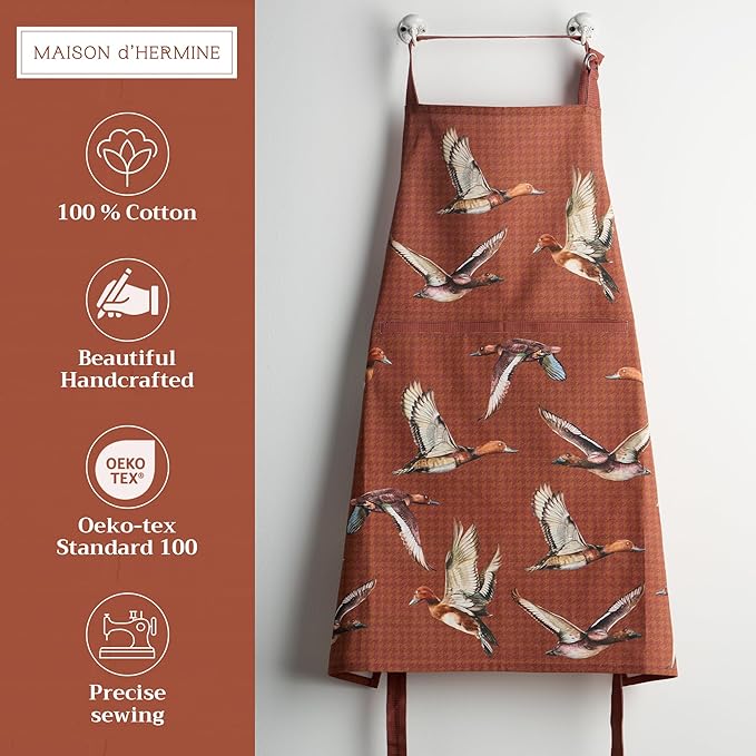 Maison d' Hermine 100% Cotton Apron for women with Pocket Kitchen Chef Apron for Men Cooking Easter Decorations