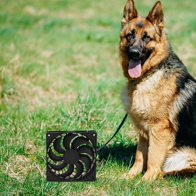 Milisten Indoor Cooling Ventilation Solar Fan for Dog Chicken House High Efficiency Solar Panel