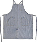 Cotton Denim Apron Soft - Unisex Adjustable Bib Apron with 5-Pockets Perfect for Kitchens