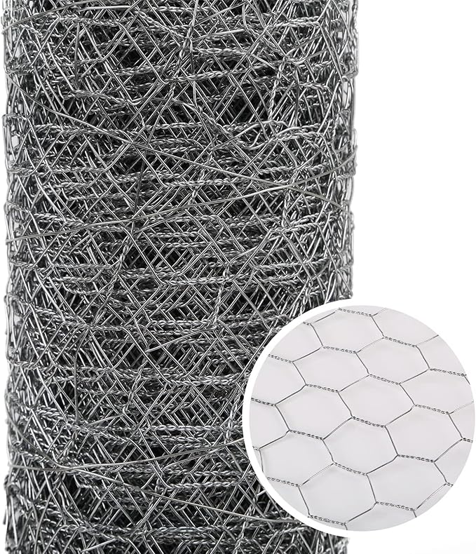 20-Gauge Galvanized Hexagonal Poultry Netting Chicken Wire Rolled Fencing with Mesh Size 1-in (4 ft. x 50 ft.)