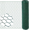 Chicken Wire for Floral Arrangements, 15.7x79in Green Mesh, 0.6in Hexagonal Galvanized PVC Coated Netting, Garden Fence for Crafts, Poultry, Plant Protection, DIY Projects