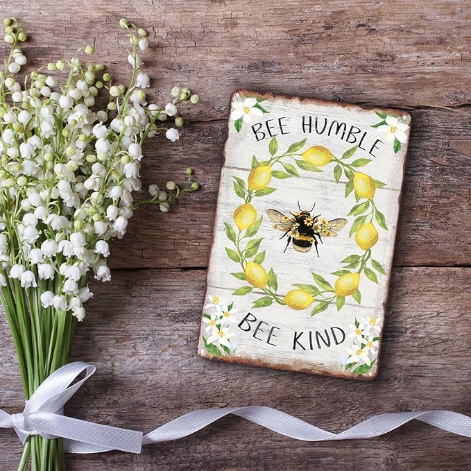 Sanwarm Metal Sign 8X12 Inch, Yellow Lemon Leaf Vintage Tin Sign Wall Art Decor for Home, Living Room, Kitchen, Garden, Bedroom, Office, Hotel, Cafe And Pub Decoration
