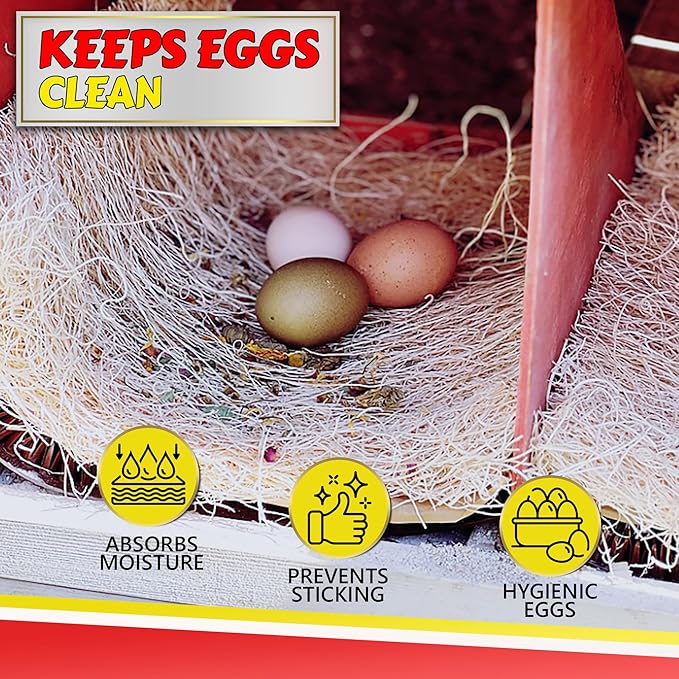 Chicken Nesting Pads with Aromatic Nest Herbs | Natural Excelsior Aspen Fiber Poultry Bedding | 13 x 13 Inches | Pack of 10