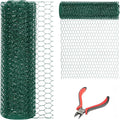 24'' x 150' Green Chicken Wire Fencing, 1 inch Chicken Wire and 19 Gauge Poultry Netting, Garden Mesh Fence Roll for Floral Arrangements/Crafts/Farm/Livestock/Pet Protection