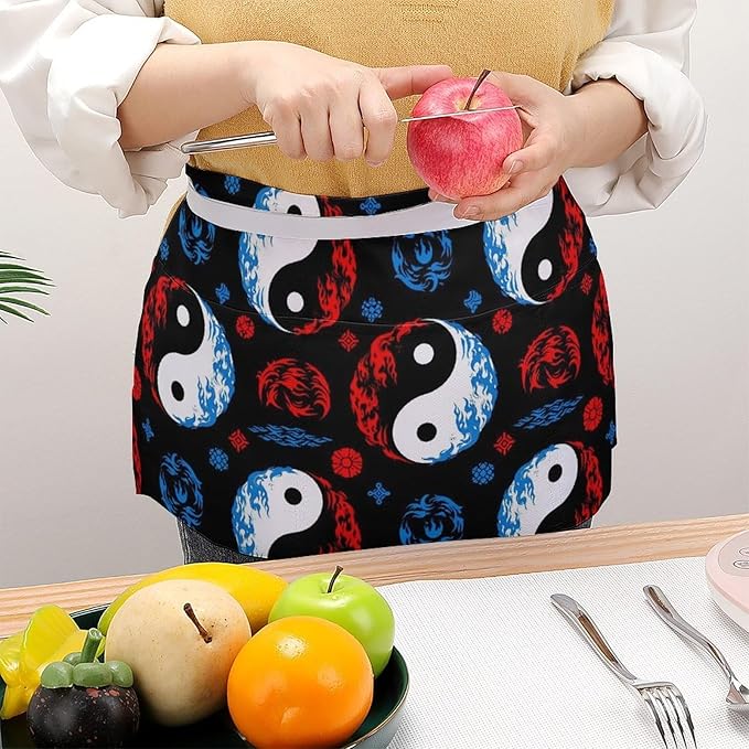 Unisex Half Waiter Waist Short Apron Waterproof Chef Works Waitress Aprons