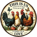 Vintage Chicken Metal Sign This Is Us A Little Bit Of Crazy A Little Bit Loud Round Chicken Coop Sign Home Kitchen Coffee Wall Decor Art Poster 12 Inch