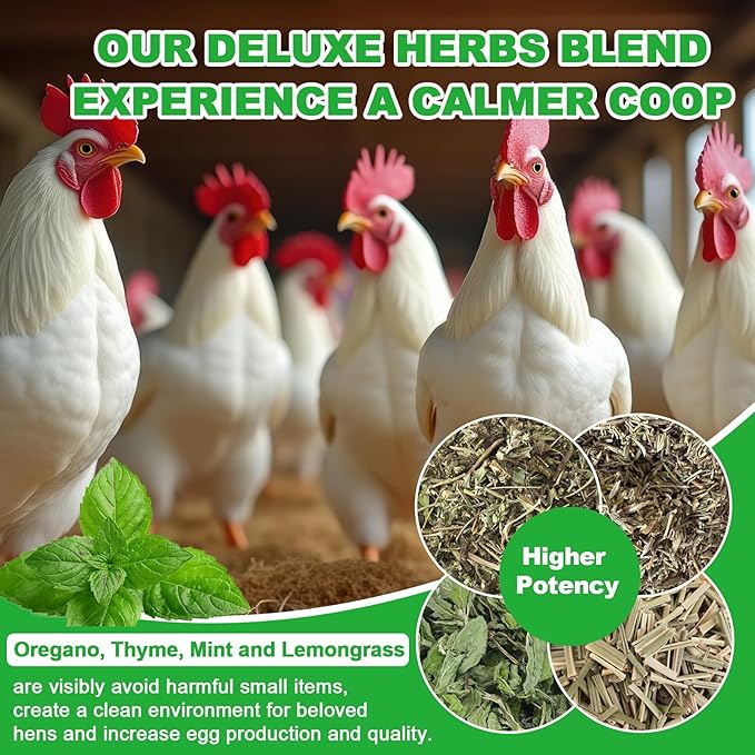 21 oz Chicken Nesting Herbs – 10 Natural Dried Blend, Lavender Rose Mint Mix, Helps Reduce Odors and Freshen Coop Naturally, Relaxing & Calming Herbs for Happy Hens