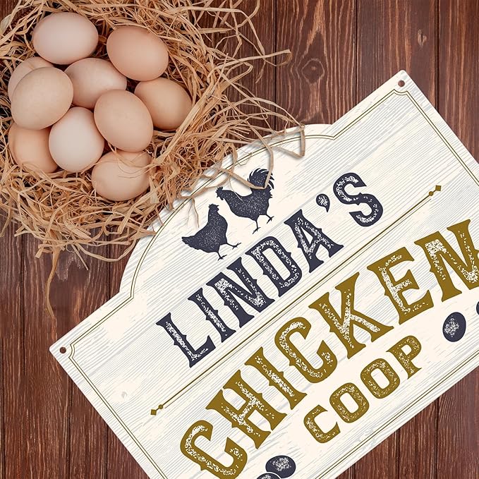 Custom Chicken Coop Sign, Personalized Name For Farm, For and Backyard Décor Sign, 12x18 Inches, Rust Free .063 Aluminum, Fade Resistant, Made in USA by Sigo Signs