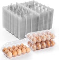 55 Pack Clear Egg Cartons Cheap Bulk,Plastic Egg Carton Bulk 15 Count,Reusable Egg Holder, Medium Egg Containers for Chicken Eggs 3x5 Grids