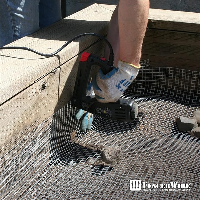 Fencer Wire 19 Gauge Hardware Cloth Metal Wire Mesh 1/2" x 1/2", Galvanized Welded Cage Wire Poultry Netting Square Chicken Snake Fencing Gopher Fence Racoons Rabbit Pen Gutter