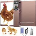 Automatic Chicken Coop Door Solar - Powered and Electric Opener with Light Sensor and Timer, Chicken Coop Accessories for Safe and Easy Access with Remote Control and LCD Display