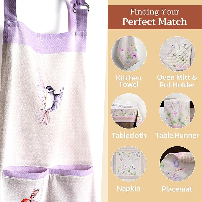 Maison d' Hermine 100% Cotton Apron for women with Pocket Kitchen Chef Apron for Men Cooking Easter Decorations