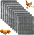 10 Pcs Chicken Nesting Pads Washable 13.8 * 11.6 Nesting Box Pads for Chickens Coop Artificial Grass Rug Accessories Plastic Grass Mat for Chicken Coop Accessories(Gray)