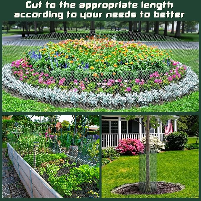 16.4FT x16IN Plant Protectors from Animals,Free-Cut Metal Chicken Wire for Outdoor Plants to Keeping Rabbits Squirrels Chicken Animals Out
