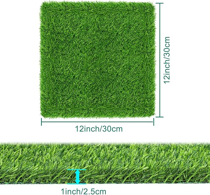 8 Pack Chicken Nesting Box Pads - Washable Artificial Grass Nesting Pads - Chicken Nesting Pads for Chicken Coop and Pet Garden Lawn Indoor Outdoor 12"×12"×1"