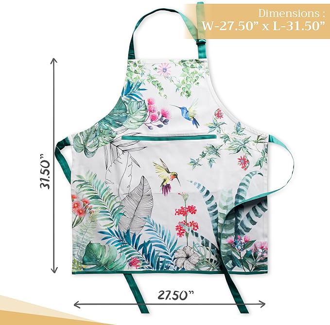 Maison d' Hermine 100% Cotton Apron for women with Pocket Kitchen Chef Apron for Men Cooking Easter Decorations