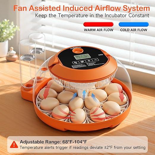 18 Egg Incubators for Hatching Eggs, Egg Incubator with Automatic Egg Turning and Humidity Control, Incubators for Hatching Chicken Ducks Quail Goose Pigeon