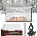 2 Pcs Chicken Coop Cover Antifreeze Waterproof for Winter - with Ball Bungees Cords, Shade Cloth for Large Chicken Coops, Walk-in Chicken Run Pen, Chicken Coop Tarp