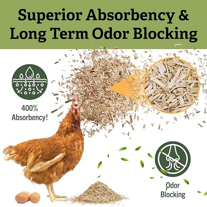 Cranky Frank Chicken Hemp Bedding - 75 Usable Liters, 20 LB - All Natural, Dust-Free, Bedding for Chickens and Pets - Super Absorbent