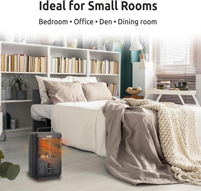 EZ-HEAT 1,500-Watt Portable Milkhouse Style Utility Space Heater with Adjustable Thermostat, Overheat Protection, and Safety Tip-Over Switch, Matte Black, MTFH-01C-MB