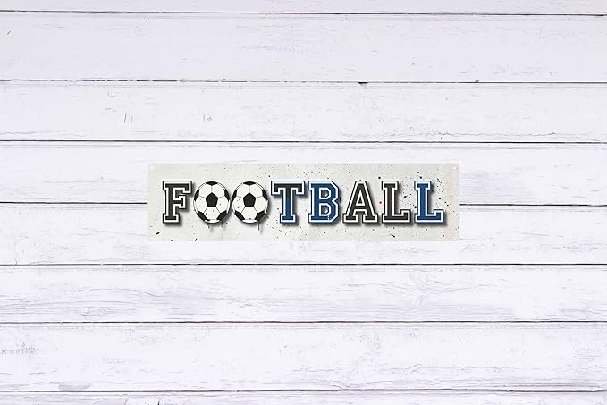 Football Metal Sign 4x16in Sports Plaque for Game Room Bar Wall Decor