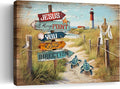 Beach Decor Ocean Sea Turtle Bathroom Wall Art Bible Verses Turtle Coastal Nautical Pictures Canvas Wall Decor Print Painting Framed Artwork For Bedroom Home Decorations 12"X16"
