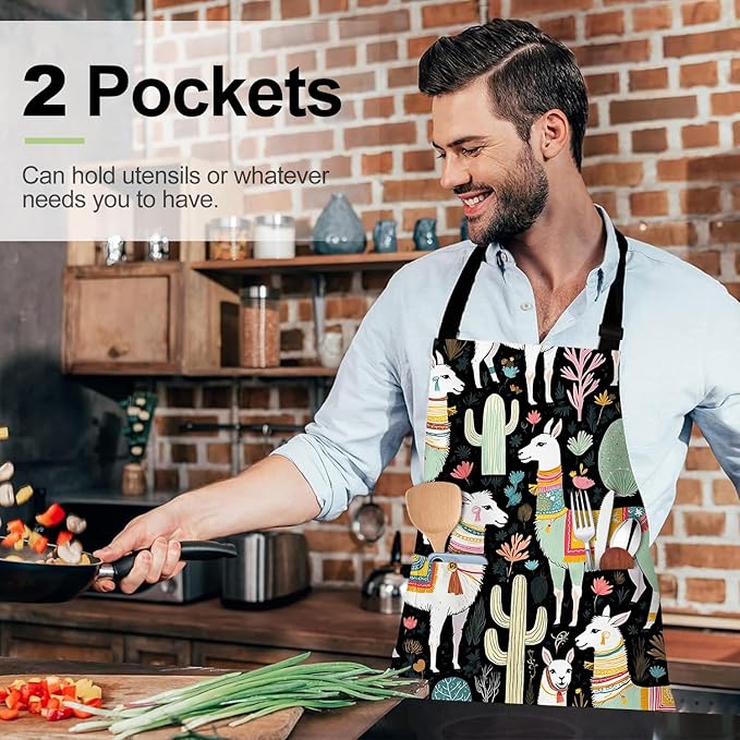 Apron Adjustable Waterproof with Two Deep Pockets Wowen men for Summer BBQ Pool Parties & Resorts