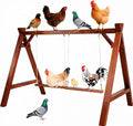 Chicken Roosting Bars for Hens with 2 Swings, 50IN Chickens Perch for Pet's Healthy and Play, Chicken Coop Accessories for 7-9 Chickens, Easy to Install and Clean (Walnut 2)