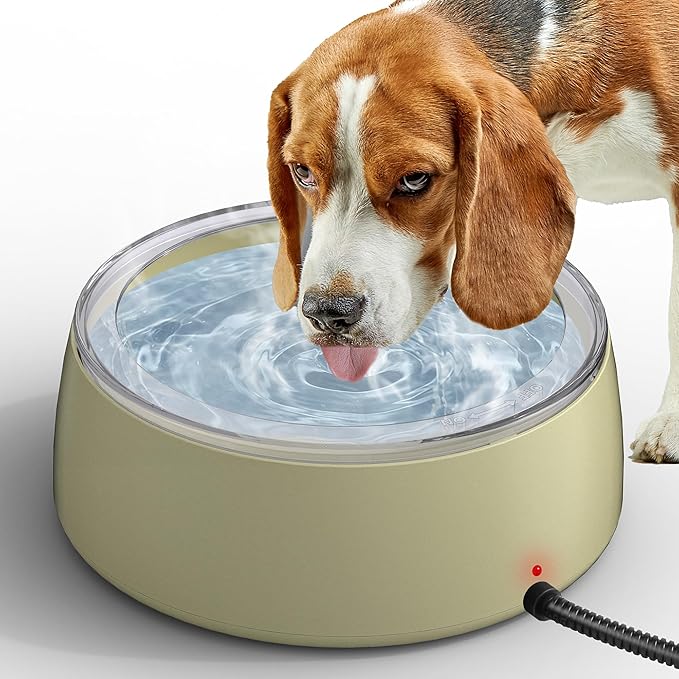 Newget 3L Heated Water Bowl, Outdoor Large Heated Dog Bowls, Outside Waterproof Heated Pet Bowl with Chew Resistant Cord, Smart Thermal Dish Provides Drinkable Water in Winter for Cat, Rabbit, Chicken