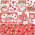 10 Pcs Strawberry Kitchen Dish Towels Rugs Oven Mitts and Pot Holders Set Farmhouse Kitchen Decor Set for Women Mom Daughter Gift Cooking Baking Grilling (Red and White)
