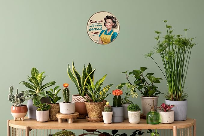 Retro Metal Tin Sign Wall Decor 8x8 in Now Being Served Daily Funny Vintage Wall Plaque Poster For Cafe Bar Restaurant Supermarket Shop Suitable for Home Decor & Gift