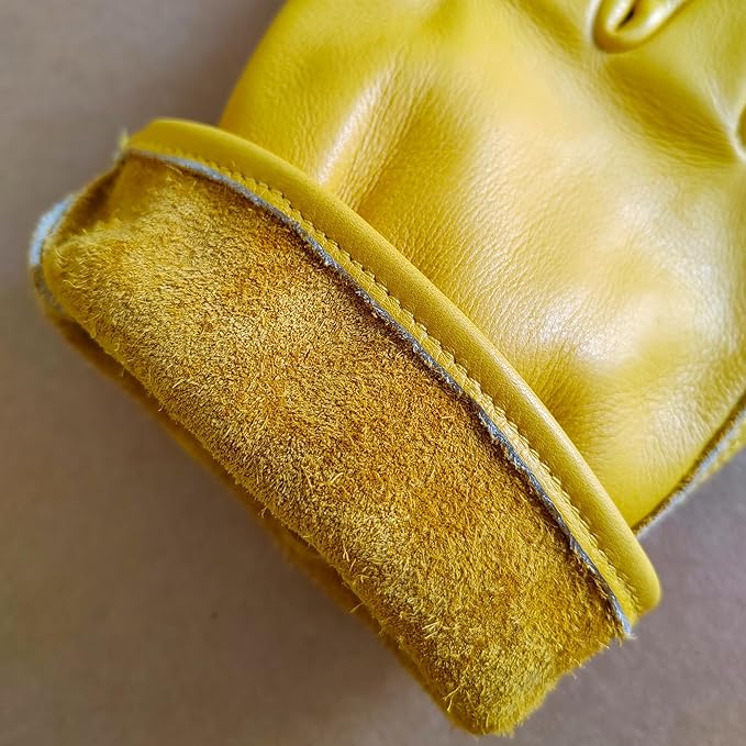 Leather Work Gloves-2pairs Genuine Cowhide Gloves for Yard Work, Gardening, Farm,Construction,Men & Women