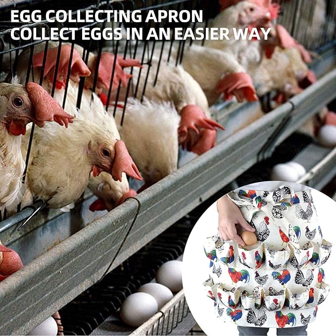 Egg Apron,Egg Collecting Apron for Chicken Duck Goose Eggs,Chicken Egg Apron for Housewife Farmhouse Kitchen Restaurant