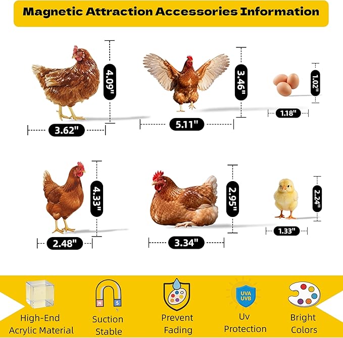 DIY Magnetic Attraction Design,Funny Chicken Tin Sign | chicken decor | Farmhouse Wall Decor, Rooster Kitchen & Bathroom Art,Metal Signs,Funny Gifts,8 * 12 Inch(Yellowish Green)