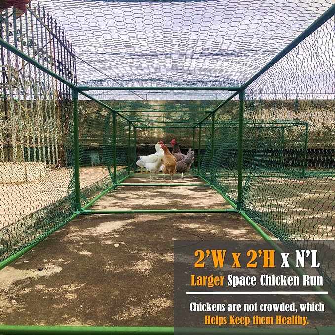 Chicken Tunnel DIY Kit – Movable | Cube Runway with 90° Corner | Modular Design | Rust-Proof | Expandable Outdoor Chicken Run Chunnel for Yard