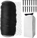 Koi Fish Pond Netting Shield 14ft x 14ft, Black Heavy Duty Pool Leaf net Cover, Protects Garden Pond from Heron, Birds,Cats & Predators Away, Durable & Stakes Included (Black)