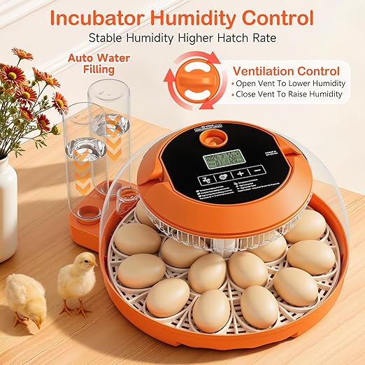 18 Egg Incubators for Hatching Eggs, Egg Incubator with Automatic Egg Turning and Humidity Control, Incubators for Hatching Chicken Ducks Quail Goose Pigeon