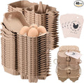 48 Pcs 4 Count Easter Egg Carton Bulk Half Dozen Reusable Natural Pulp Paper Cardboard Egg Carton Colored Storage Easter Gift Box with Label Jute Rope for Kitchen Market Farm (Natural)