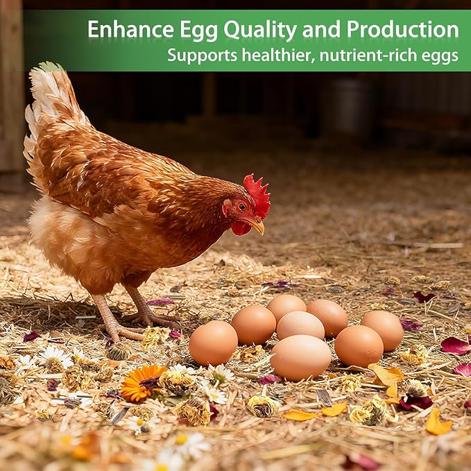 23oz Luxury Chicken Nesting Herbs, 7 Natural Floral & Herbal Blend Nesting Herbs for Chicken Coop Living Bedding, Pads, Boxes and Hen Coop Accessories, Calm Hens, Better Egg Quality