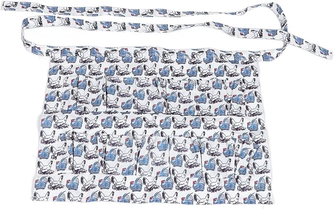 Eggs Collecting Apron for Chicken Hens Duck Goose, Adult Style L with 12 Pockets, Hands Free Egg Gathering Apron for Farm Kitchen Use, Strong Cloth Material for Safe Egg Storage (Style 1)