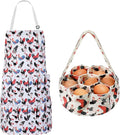 2 Pcs Egg Collecting Apron with 15 Pocket Gathering Basket with 7 Pouch for Chicken Duck Goose Eggs Easter Supplies