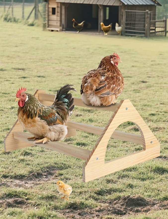 Wooden Chick Perch, Chick Stand Training Perch, Wood Chicken Roosting Bar for Entertainment, Strong Chick Jungle Gym Roosting Bar, Strong Wooden Chicken Roosting Bar, Easy to Assemble and Clean（Small）