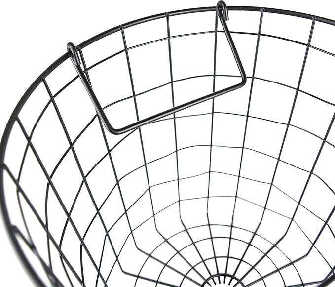 DII Metal Wire Mesh Stackable Utility Storage Bin, Small Round, 12x12x10", Black