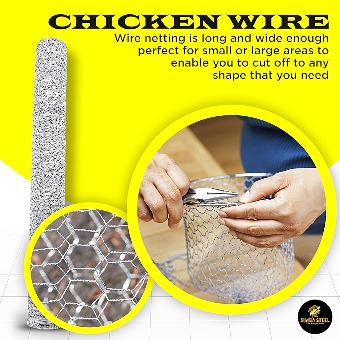 Chicken Wire 48 in x 200 FT x 2” Mesh x 20GA | Poultry Wire Netting | Hot Dipped Galvanized | Chicken Coop, Rabbit Cage, Fence Barrier (48 x 200 x 2)